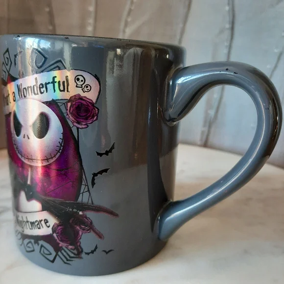 Disneys Tim Burton NBC Coffee Mug Gray Purple Jack Skellington 14oz - Picture 2 of 9